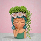 Cute Girl Head Planter Pot