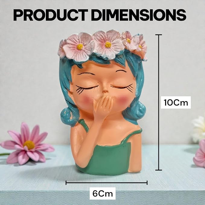 Cute Girl Head Planter Pot