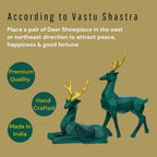 Set of 2 Deer Resin Showpiece for Home Decor – Elegant Hiran Statue for Living Room, Office Desk & Table Decoration - Harshita Craft