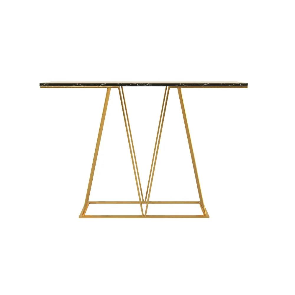 Designer Faux Black Marble V Shape Console Table - Decor Mantra 