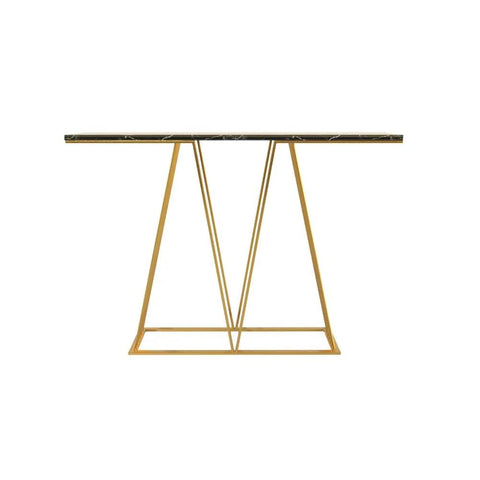 Designer Faux Black Marble V Shape Console Table - Decor Mantra 