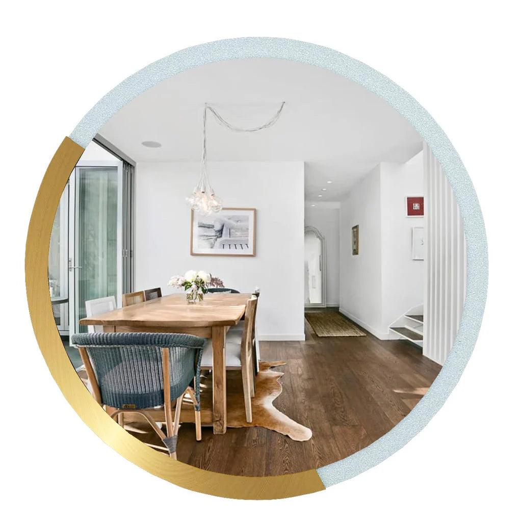 Designer Modern Stylish Round Shape Wooden Wall Mirror - Decor Mantra 