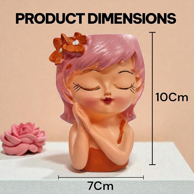 Cute Girl Head Planter Pot