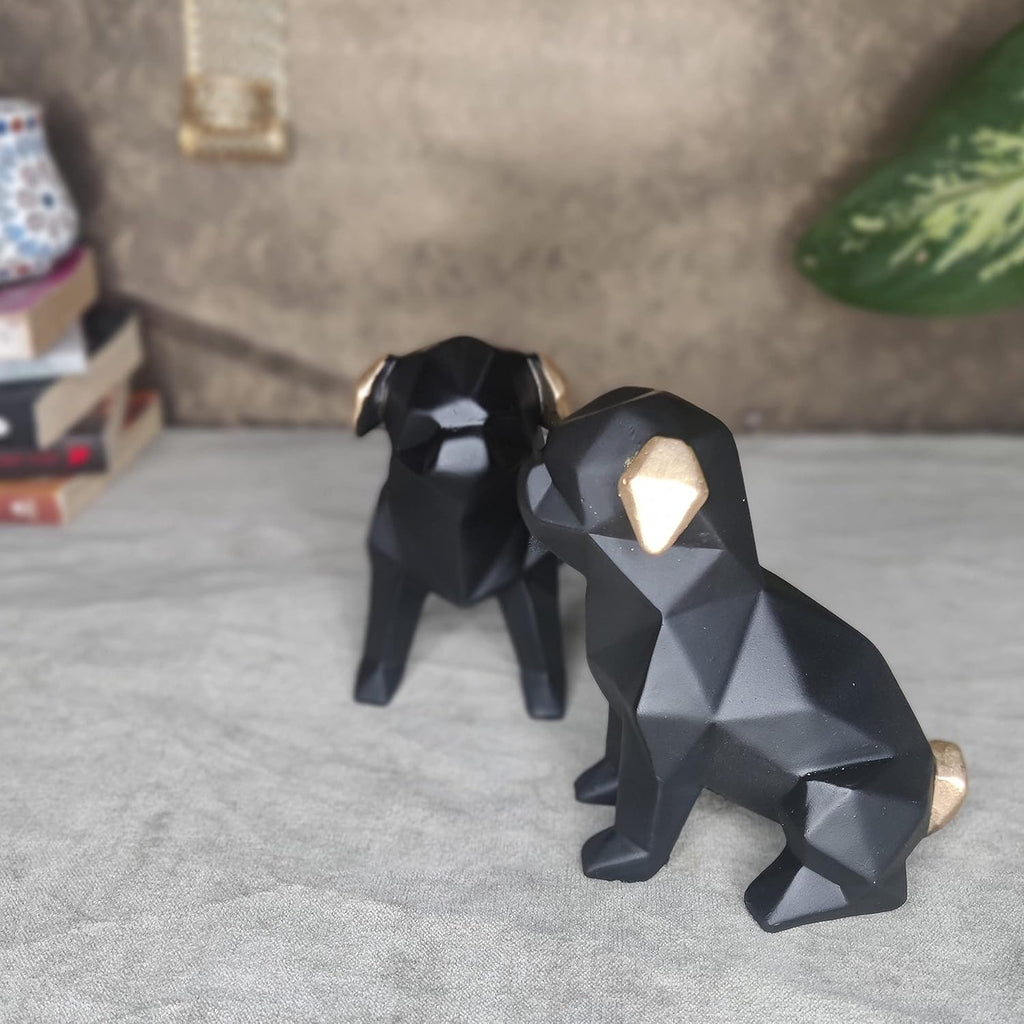 Black Dog Resin Showpiece Set