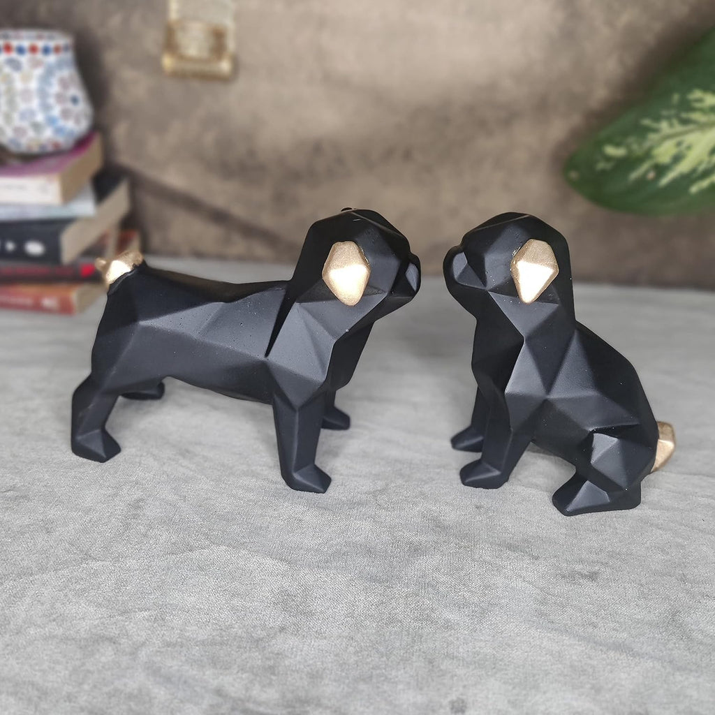 Black Dog Resin Showpiece Set
