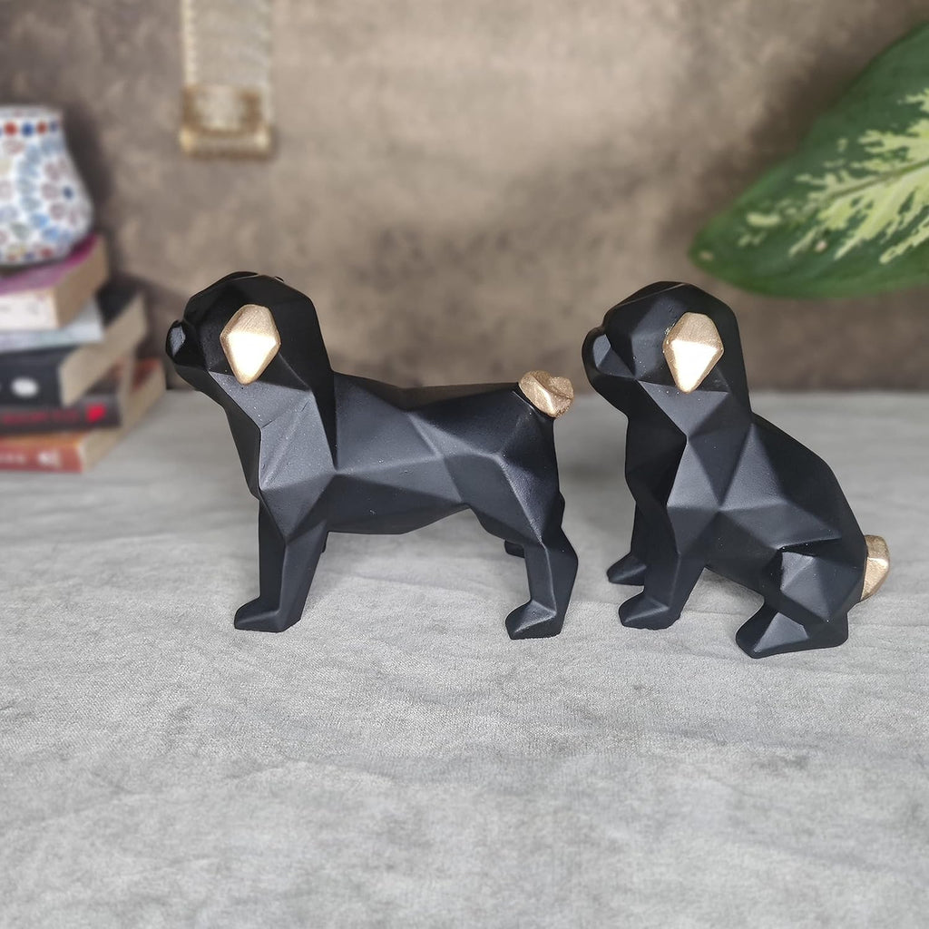 Black Dog Resin Showpiece Set