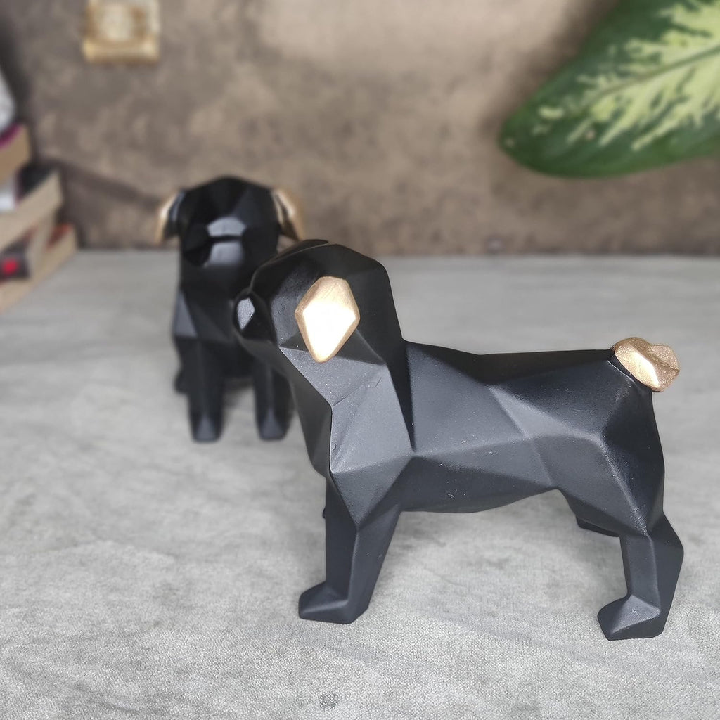 Black Dog Resin Showpiece Set