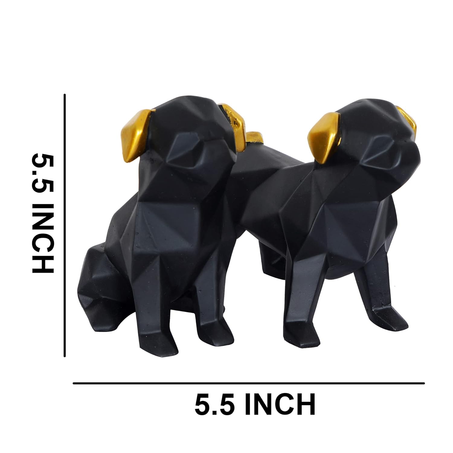 Black Dog Resin Showpiece Set