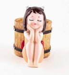 Cute Dreaming Girl Resin Planter Pot