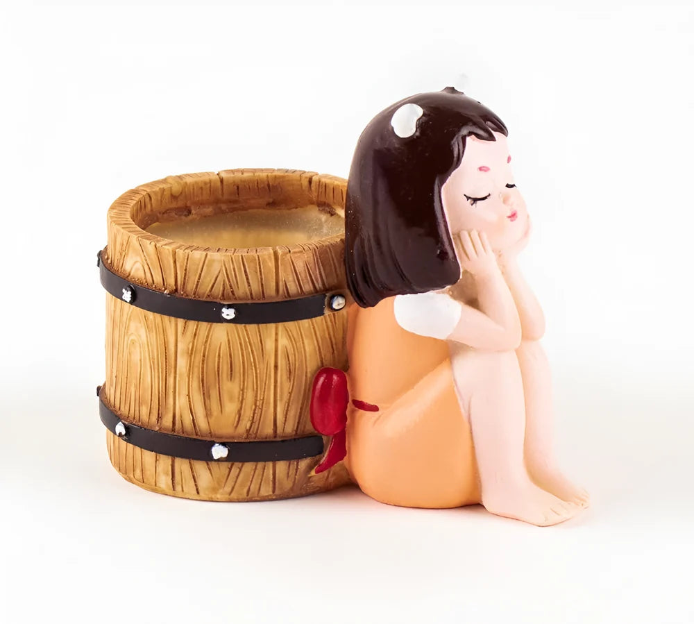 Cute Dreaming Girl Resin Planter Pot