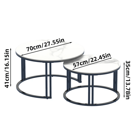 Duo Black Nesting Tables Set Of 2 - Decor Mantra 