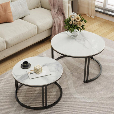 Duo Black Nesting Tables Set Of 2 - Decor Mantra 