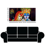 Dwarkadhish Krishna with Radha Canvas Wall Painting