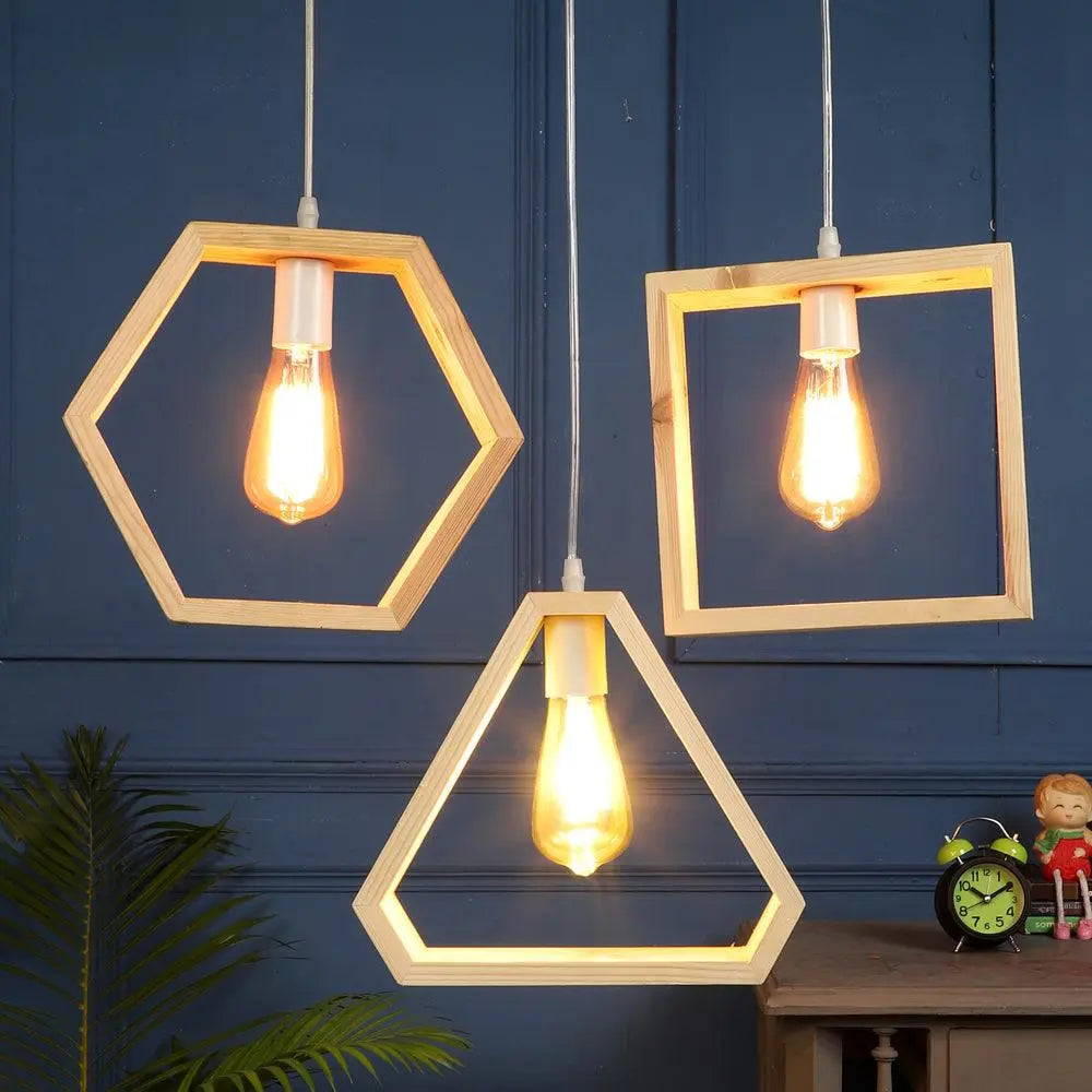 Geometrical Shape Design Hanging Light Modern Look Ceiling Lamp For Home Decoration, Living Room - Decor Mantra 