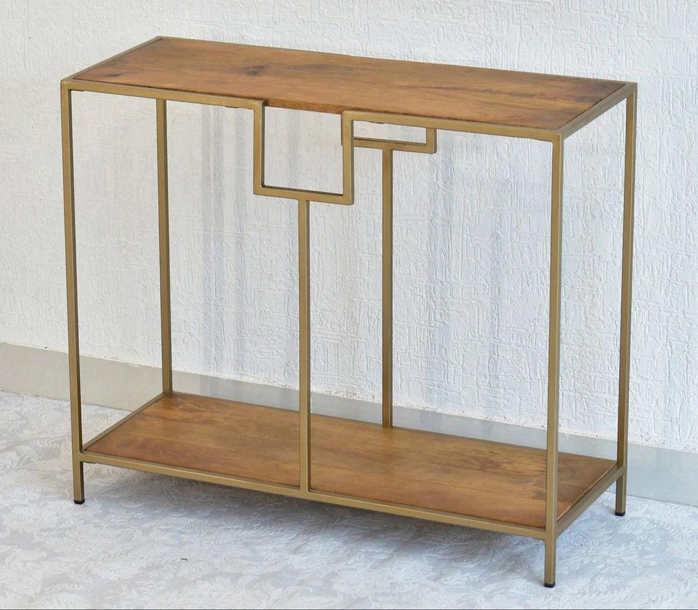 Console Table with White and Gold Metal Design - Decor Mantra 