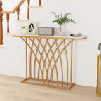 Console Table with Porcelain Top and Metal Frame - Decor Mantra 