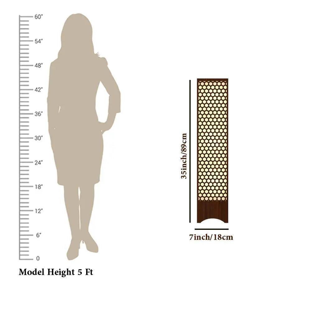 Honey Comb Design Wooden Floor Lamp For Living Room, Bedroom - Decor Mantra 