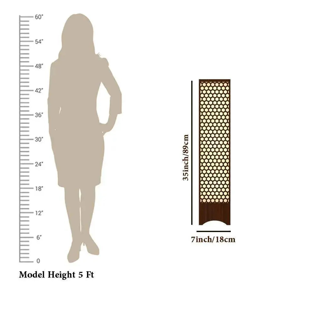 Honey Comb Design Wooden Floor Lamp For Living Room, Bedroom - Decor Mantra 
