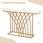 Console Table with Porcelain Top and Metal Frame - Decor Mantra 