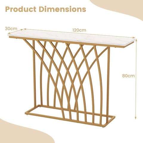 Console Table with Porcelain Top and Metal Frame - Decor Mantra 