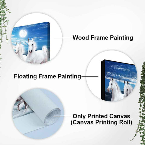 Seven Running Horses Wall Painting in Water - Decor Mantra 