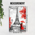 Couple at Eiffel Tower Floating Canvas Wall Painting - Decor Mantra 