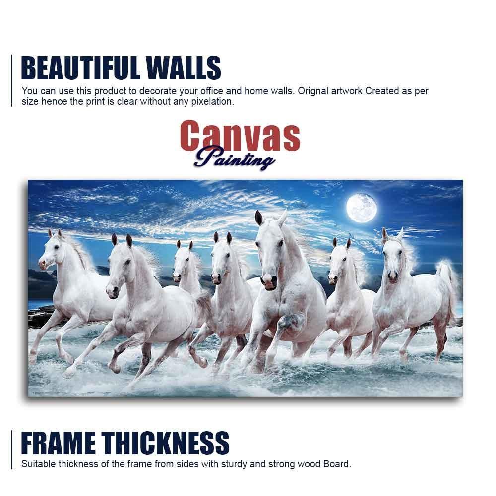 Seven Running Horses Wall Painting in Water - Decor Mantra 