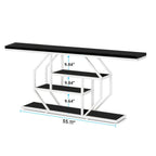 Elegant Look Black White Four Tier Console Table - Decor Mantra 