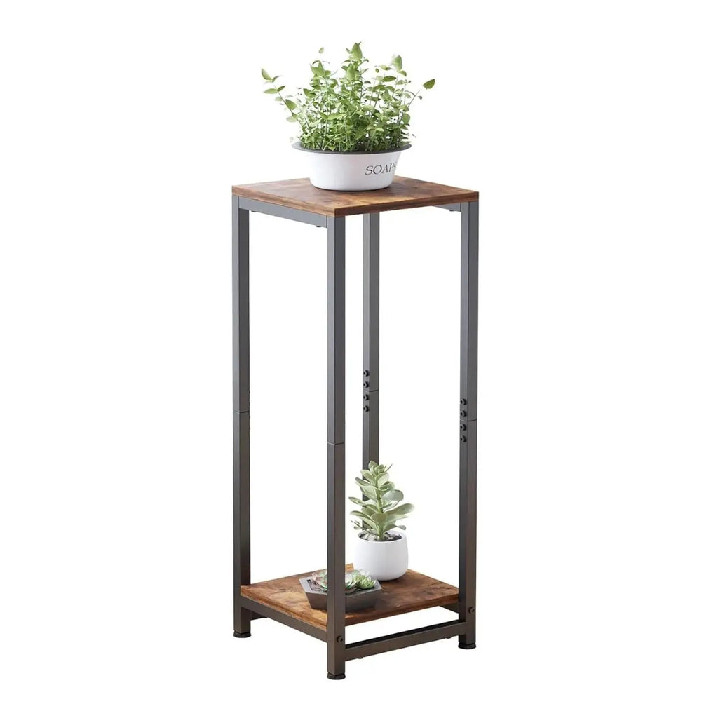 Enchanted Classic Wooden Textured with Metal Finish Side Table - Decor Mantra 