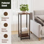 Enchanted Classic Wooden Textured with Metal Finish Side Table - Decor Mantra 