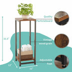 Enchanted Classic Wooden Textured with Metal Finish Side Table - Decor Mantra 