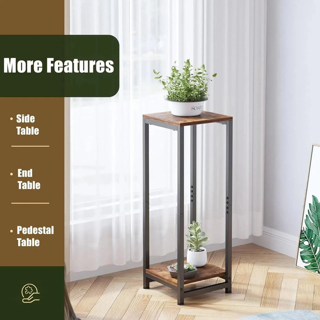 Enchanted Classic Wooden Textured with Metal Finish Side Table - Decor Mantra 