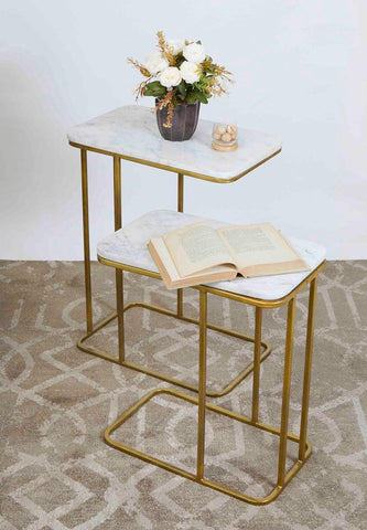 Luxurious Elvis Gold Nesting Side Tables - Decor Mantra 