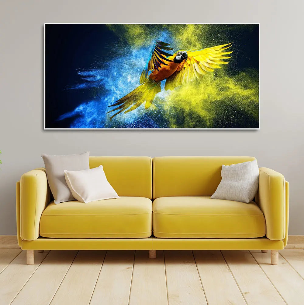 Flying Parrot Premium Canvas Wall Painting Harshita Crafts