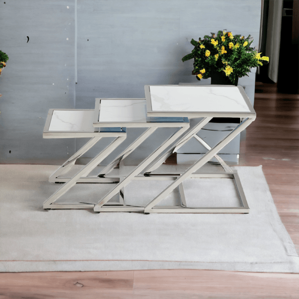 Modern Z Nesting Tables - Set of 3 - Decor Mantra 
