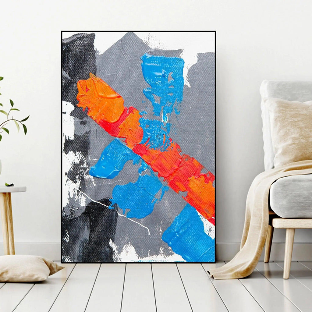 Modern Abstract Art Floating Canvas Wall Painting - Decor Mantra 