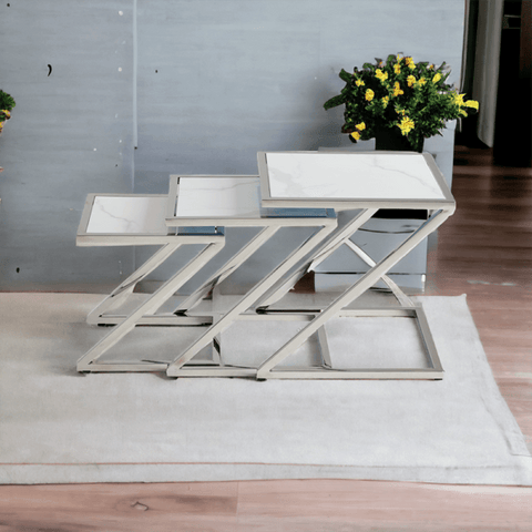 Modern Z Nesting Tables - Set of 3 - Decor Mantra 
