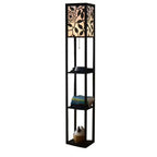 Modern Look Wooden Floor Lamp With Shelf For Living Room, Bedroom - Decor Mantra 