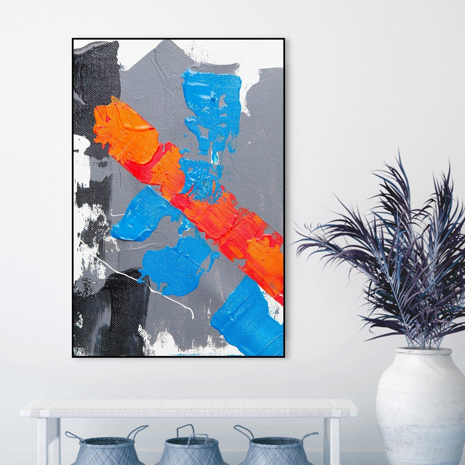 Modern Abstract Art Floating Canvas Wall Painting - Decor Mantra 