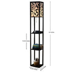 Modern Look Wooden Floor Lamp With Shelf For Living Room, Bedroom - Decor Mantra 