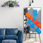 Modern Abstract Art Floating Canvas Wall Painting - Decor Mantra 