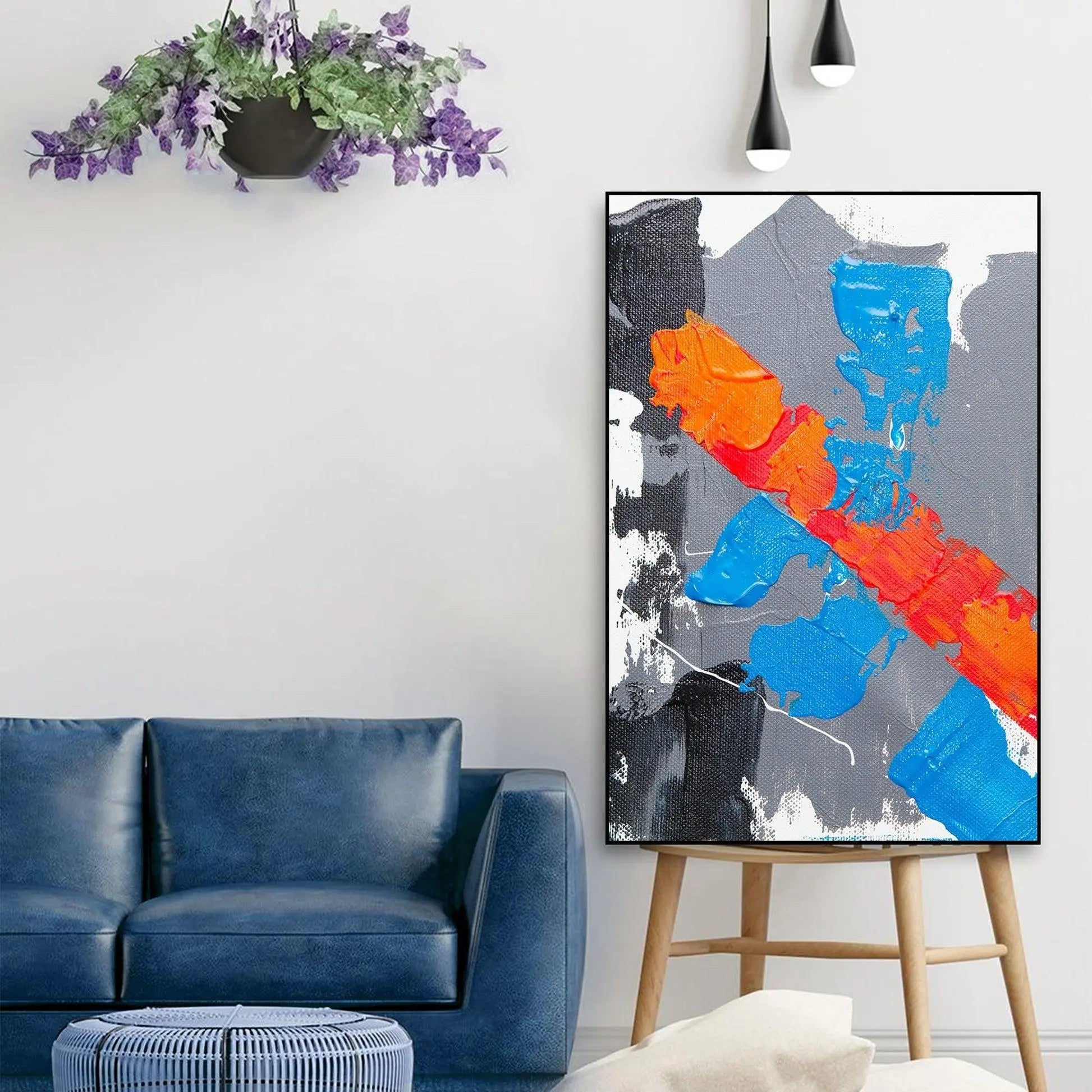 Modern Abstract Art Floating Canvas Wall Painting - Decor Mantra 