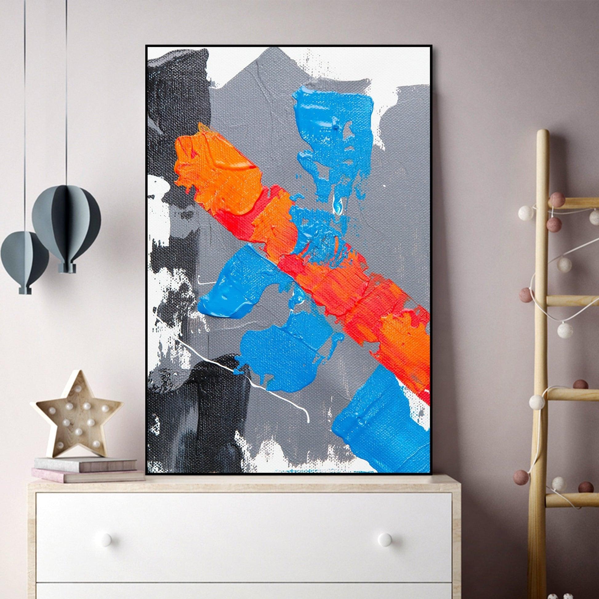 Modern Abstract Art Floating Canvas Wall Painting - Decor Mantra 