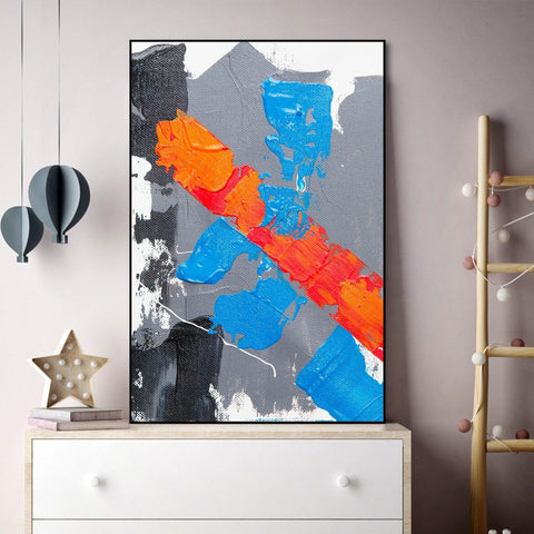 Modern Abstract Art Floating Canvas Wall Painting - Decor Mantra 