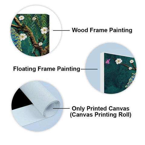 Beautiful Pair of Peacock Canvas Wall Painting - Decor Mantra 