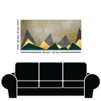 Geometric Shapes with Golden and dark triangles Canvas Wall Painting
