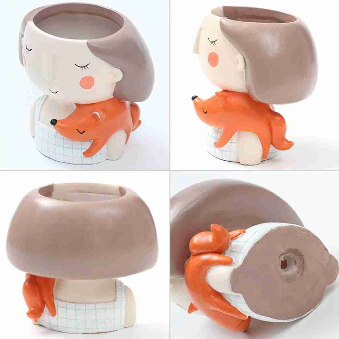  Girl Head Cartoon Flower Pot