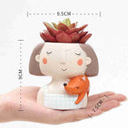  Girl Head Cartoon Flower Pot