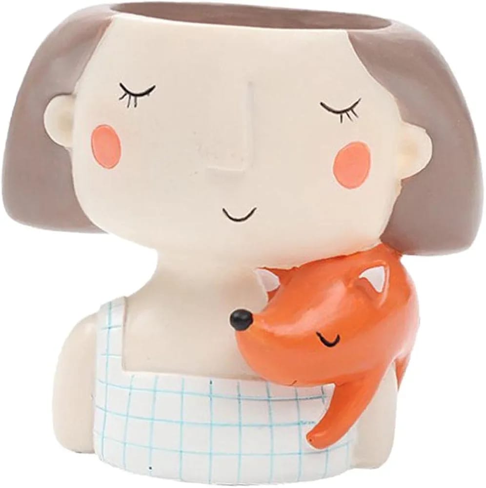  Girl Head Cartoon Flower Pot