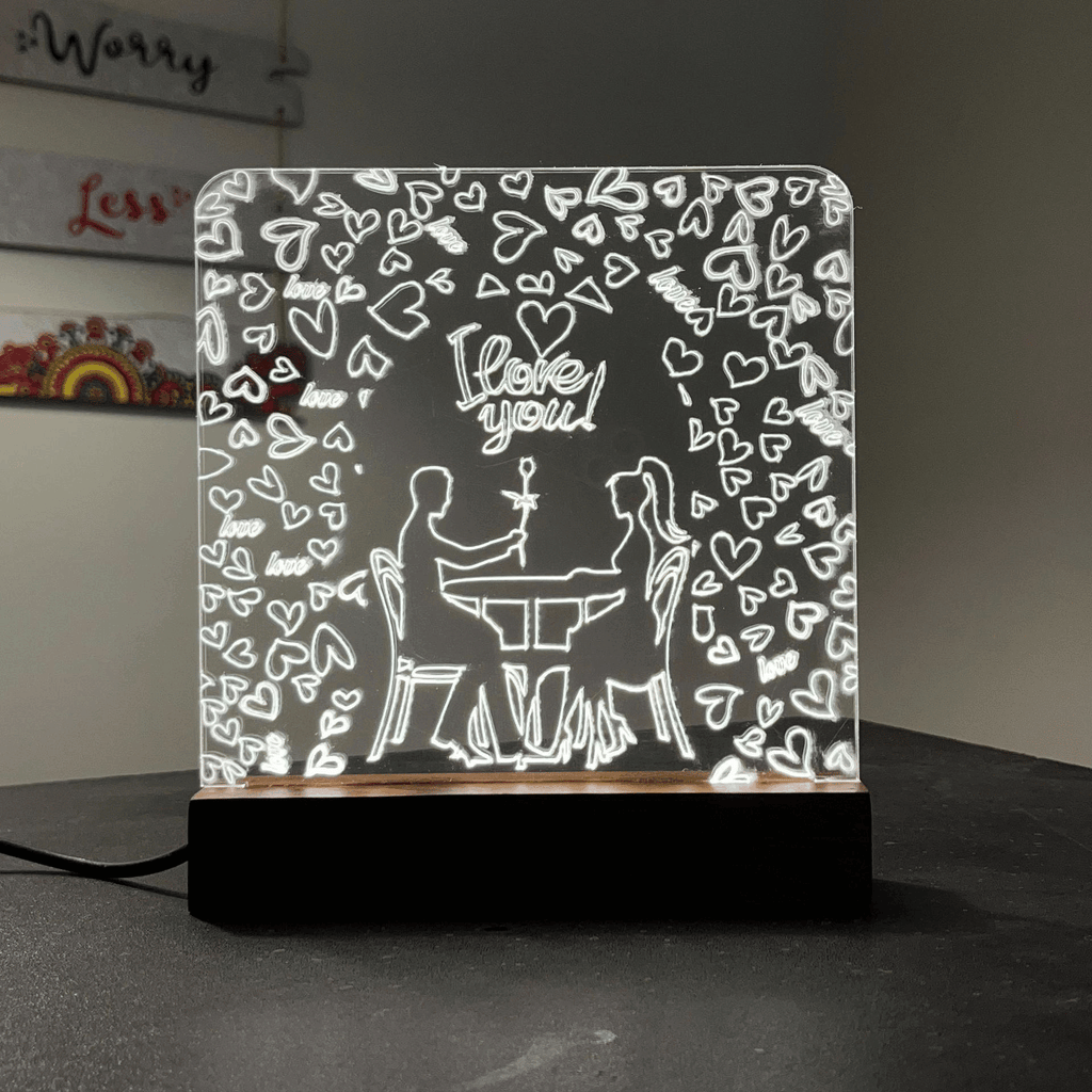 Love Couple acrylic 3D lamp Acrylic Night Lamp For Home/Bedroom/Gift - Harshita Craft